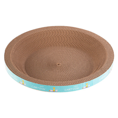 Katzen Kratzpappe, rund und oval, Stabile Katzenkratzbecken, Mehrschichtiges Wellpapier, Ruheplätze, Verfügbar für alle Katzen