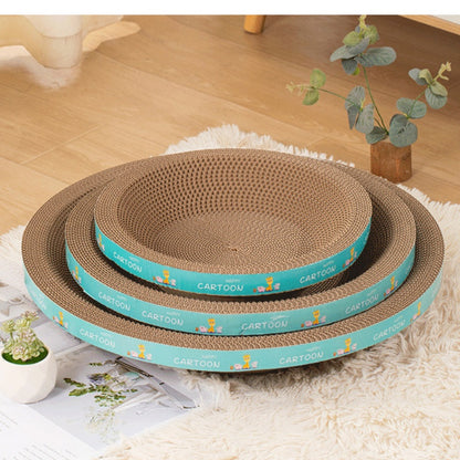 Katzen Kratzpappe, rund und oval, Stabile Katzenkratzbecken, Mehrschichtiges Wellpapier, Ruheplätze, Verfügbar für alle Katzen