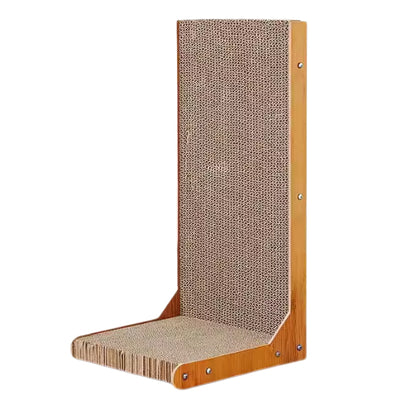 Kratzpappe Katze, Kratzmöbel, L-förmige Kratzfläche für Katzen aus robustem Wellpappmaterial, Platz sparen