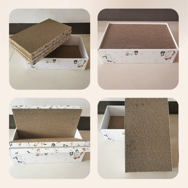 Katzen Kratzbrett Pappe, Hochwertige und Umweltfreundliches , Katzenbettruhe, Ersatz-Kratzbrett, 5 Stück pro Karton