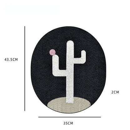 Kratzpappe für Katzen, originelles Design mit Kaktus-Motiv, zweifarbige Optionen, Wandaufkleber aus Wellpappe (1 Stück)