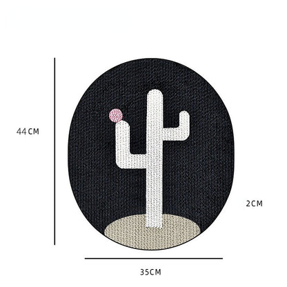 Kratzpappe für Katzen, originelles Design mit Kaktus-Motiv, zweifarbige Optionen, Wandaufkleber aus Wellpappe (1 Stück)