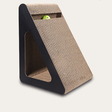 Katzen Kratzpappe, Schwarze, Orange, Holz, 3D Dreiecksform, Mit Löchern Zum Durchkriechen, Glocken Versuchung