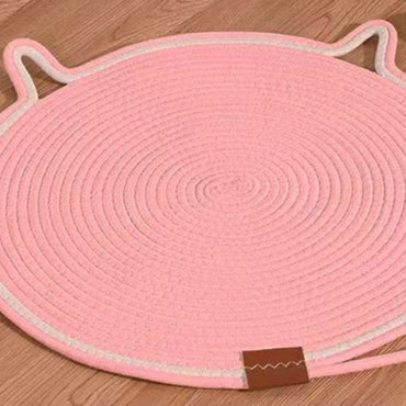 Kratzbrett Katzenform, Niedliches Weberei Katzen Ohr Kratzbrett mit Spielzeugball, Cooles Katzenbett für bequemen Schlaf