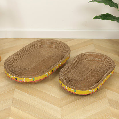 Kratzpappe für Katzen, Katzenbetten, Ovales, rundes, Wellpapier, Umweltfreundliches Material, Klein, Mittel, Groß, Extragroß