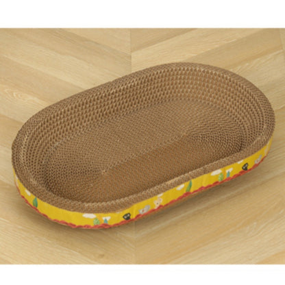 Kratzpappe für Katzen, Katzenbetten, Ovales, rundes, Wellpapier, Umweltfreundliches Material, Klein, Mittel, Groß, Extragroß