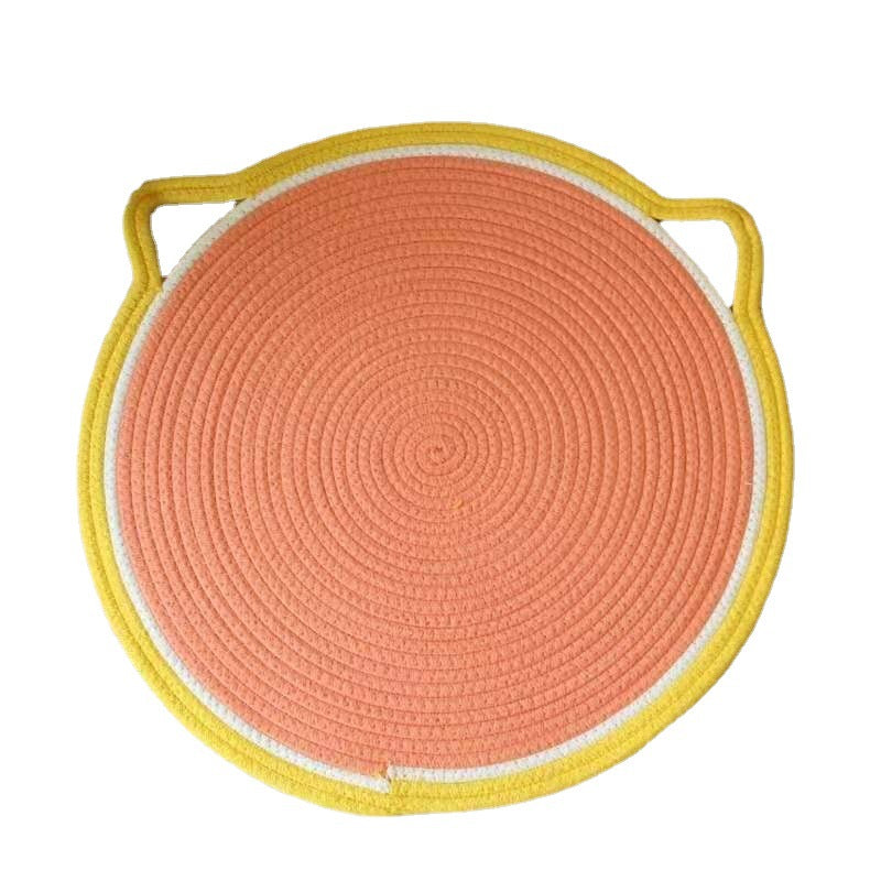 Kratzbrett Katzenform Katzenmatte, Runde Katzenliege, 50 x 50cm, Weiche Baumwolle, Ideal zum Schlafen für Ihre Katze