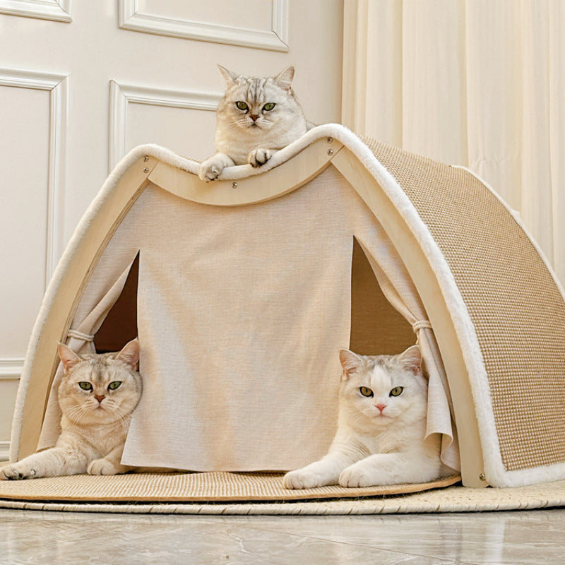 Katze Kratzpappe für Katzenliebhaber, Zeltförmige Kratzplatte, für Krallenpflege und Entspannung, Größte Größe: 78x50x50cm