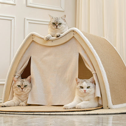 Katze Kratzpappe für Katzenliebhaber, Zeltförmige Kratzplatte, für Krallenpflege und Entspannung, Größte Größe: 78x50x50cm