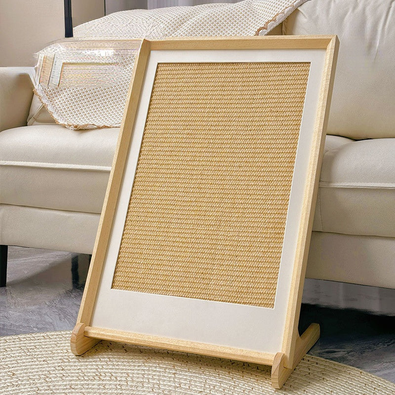 Kratzbrett für Katzen, Kratzecke für Katzen, Vertikaler L-Typ, Sisal-Katzenkratzbrett im Blockhausstil, Eckdekorationsmalerei