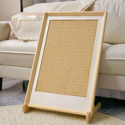 Kratzbrett für Katzen, Kratzecke für Katzen, Vertikaler L-Typ, Sisal-Katzenkratzbrett im Blockhausstil, Eckdekorationsmalerei