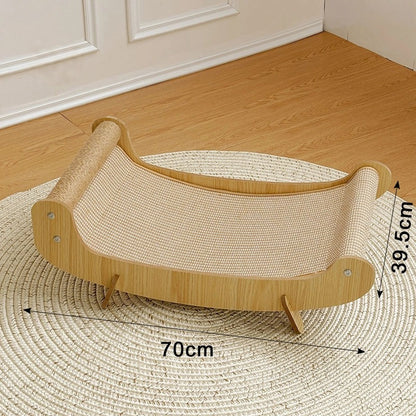 Katzenbett, Katzenspielzeug interaktiv, Katzenkratzbrett & Liegefläche in einem, U-Form zum Liegen für Katzen