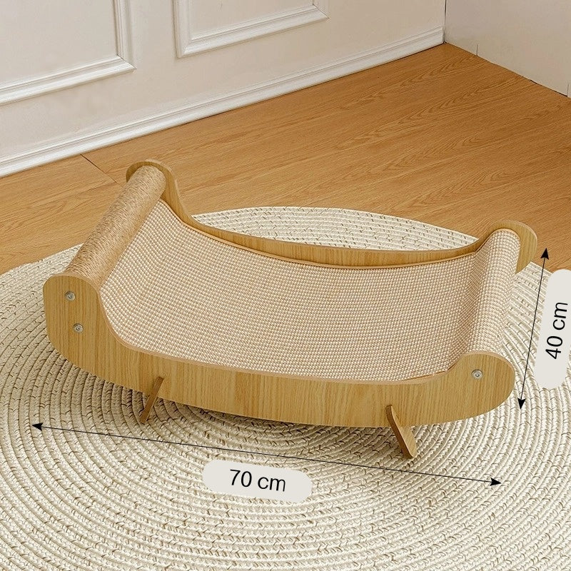 Katzenbett, Katzenspielzeug interaktiv, Katzenkratzbrett & Liegefläche in einem, U-Form zum Liegen für Katzen