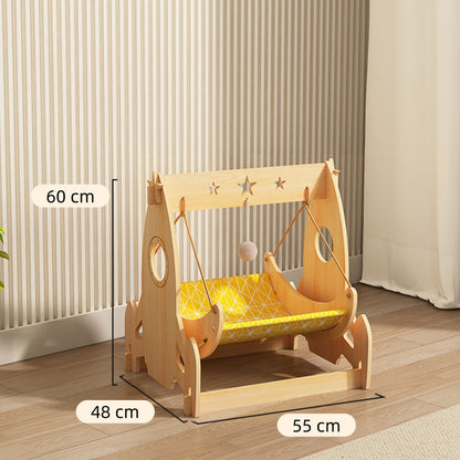 Katzenbett, Wackelnde Katzenhängematte & Katzenliege für Komfort, Stabil und Sicher