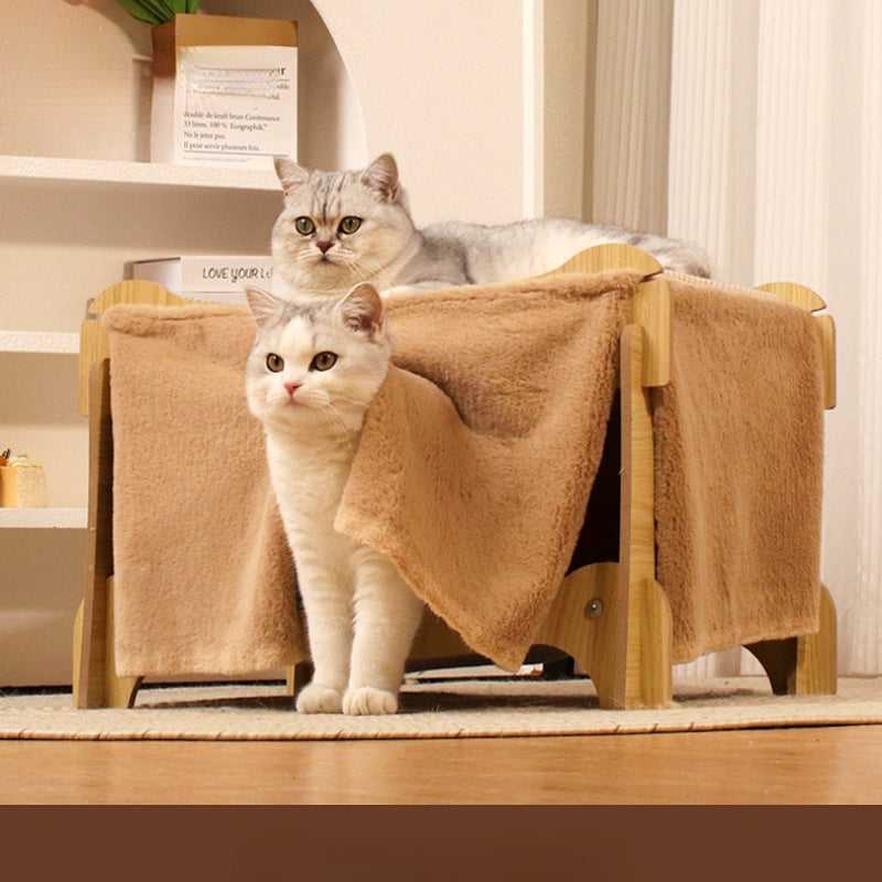 Katzenbett, Katzenbett für 2 Katzen, Katzenbett mit Kratzbaum, Hochwertige Materialien & modernes Design