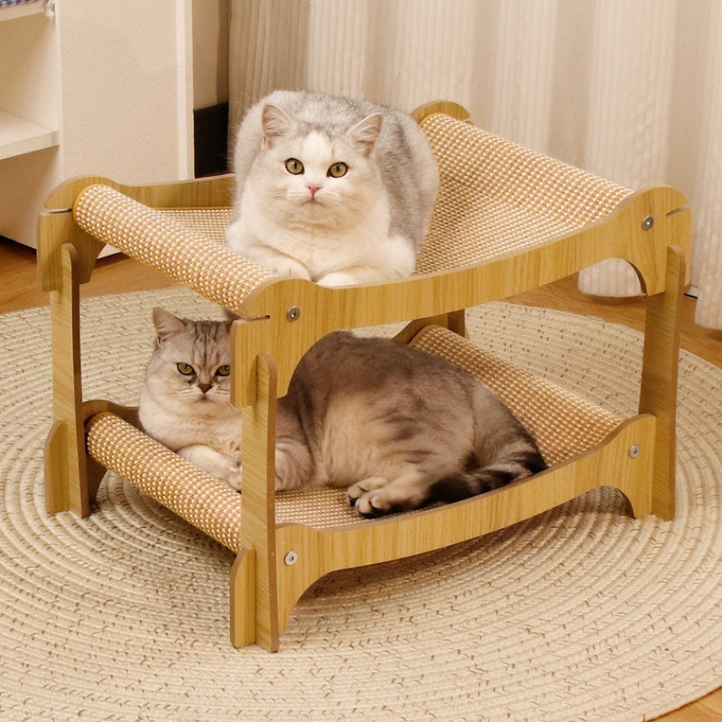 Katzenbett, Katzenbett für 2 Katzen, Katzenbett mit Kratzbaum, Hochwertige Materialien & modernes Design