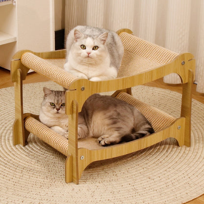 Katzenbett, Katzenbett für 2 Katzen, Katzenbett mit Kratzbaum, Hochwertige Materialien & modernes Design