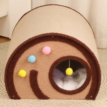 Kratzbrett für Katzen, Kuchenrollen-Design, Winterkatzenbett dicke Unterlage, mit gemütlichem Ruhebereich & Zugang