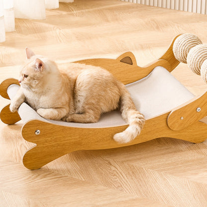 Kratzbrett Katze, Kratzmöbel Katze, Loungesessel, aus Sisal mit Kühlmatte, Beige, 4 Jahreszeiten geeignet