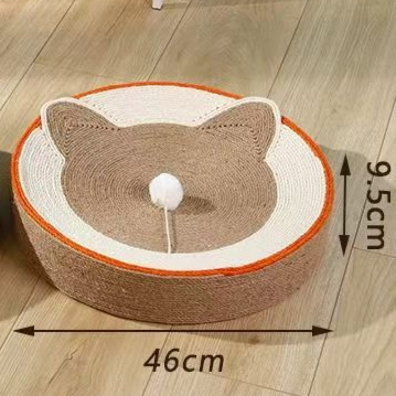 Kratzbrett katzenform, Rundes Katzenkratzbrett aus umweltfreundlichem Material mit Plüschballspielzeug