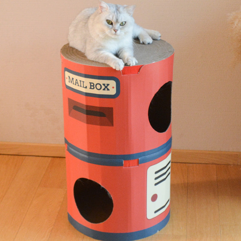 Katzen Kratzpappe, Kratzmöbel Katze Briefkastenform, Doppellagige Stand-Kratzsäule für Katzen, Verschleißfest
