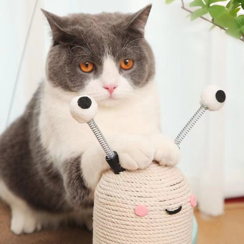 Katzenbett mit Kratzbrett, Schnecke und Planet, langlebig umweltfreundliches Material, lustiger Katzenstock Unterhaltung