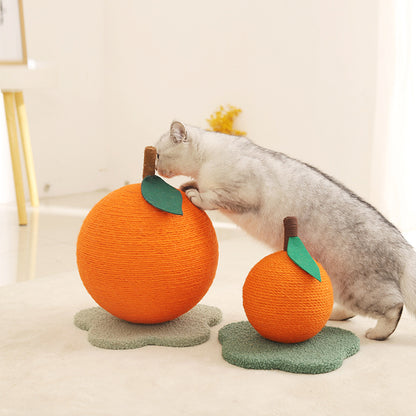 Kratzbrett für Katzen, Sisal-Kratzbrett in Orange-Form, niedlich und spielerisch, ideal zum Schärfen der Krallen und Anziehen der Aufmerksamkeit Ihrer Katze