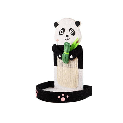 Katzenbett, Niedlich Pandaform, L-förmiges Sisal-Katzenkratzbrett, Krallen schleifen, ausruhen, Selbstunterhaltung