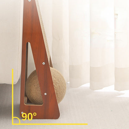 Katzen Kratzpappe, Kratzecke für Katzen, Dreieck vertikal Dehnbar, Katzenkratzball aus Sisal, ideal für Spiel & Kratzen
