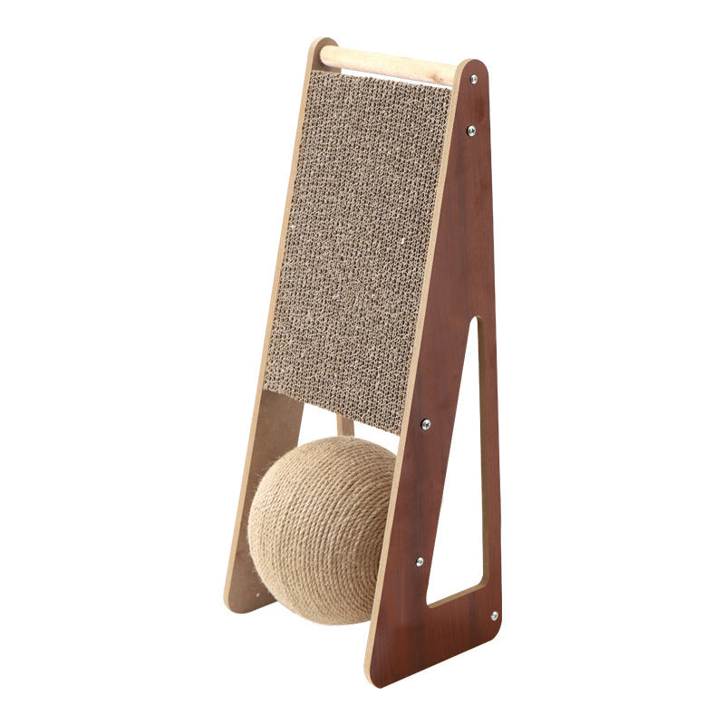 Katzen Kratzpappe, Kratzecke für Katzen, Dreieck vertikal Dehnbar, Katzenkratzball aus Sisal, ideal für Spiel & Kratzen