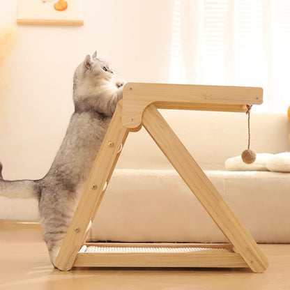 Katzen Kratzpappe, Dreiecksspielzeug, Wellpappe für Katzen, Sisalball zur Krallenpflege & Unterhaltung