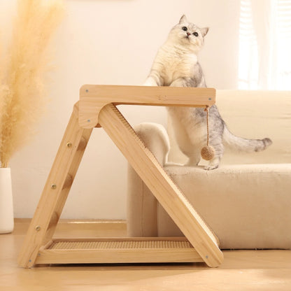 Katzen Kratzpappe, Dreiecksspielzeug, Wellpappe für Katzen, Sisalball zur Krallenpflege & Unterhaltung