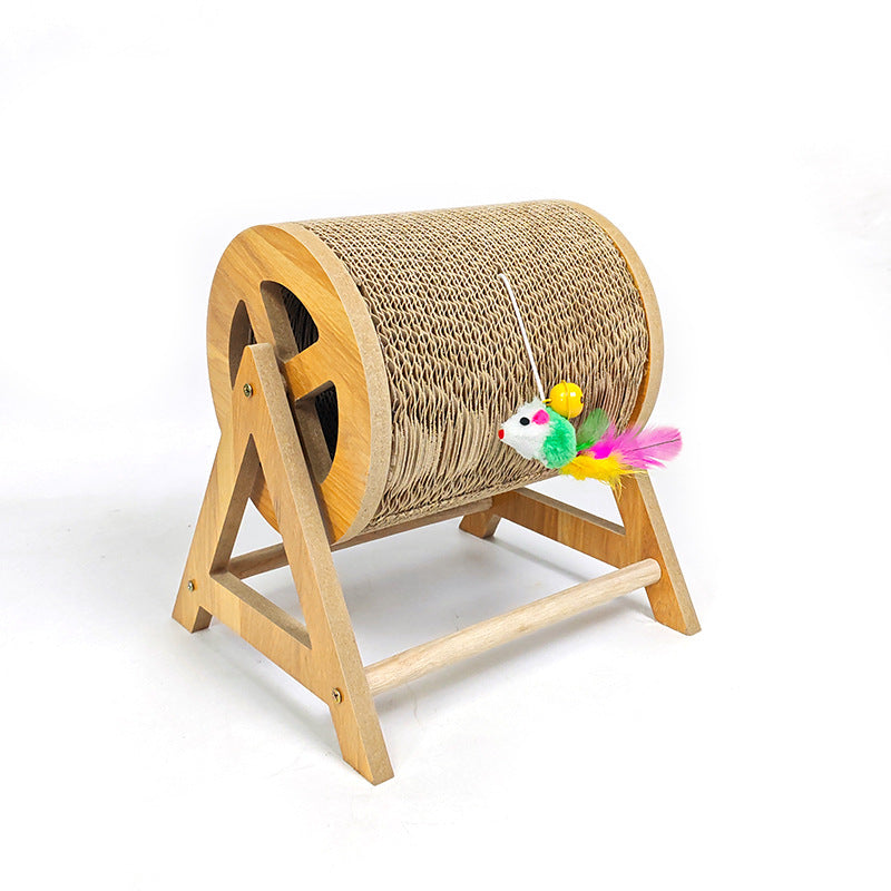 Kratzbrett für Katzen, Katzen Kratzrolle, Wellpappe mit Glöckchenspielball, Zwei Größen, langlebig & stilvoll