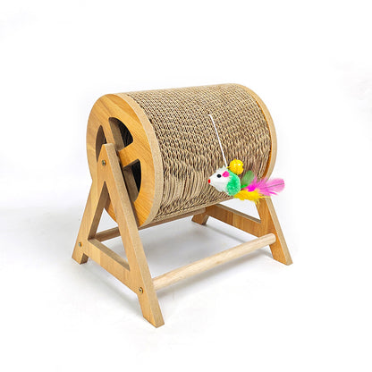 Kratzbrett für Katzen, Katzen Kratzrolle, Wellpappe mit Glöckchenspielball, Zwei Größen, langlebig & stilvoll