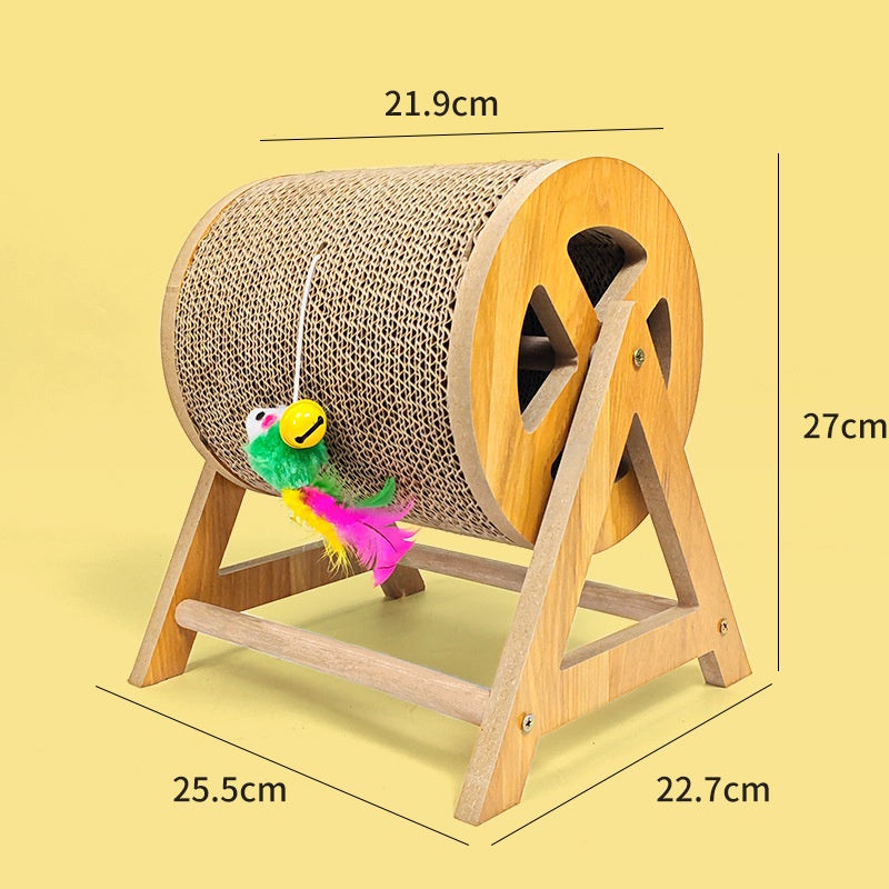 Kratzbrett für Katzen, Katzen Kratzrolle, Wellpappe mit Glöckchenspielball, Zwei Größen, langlebig & stilvoll