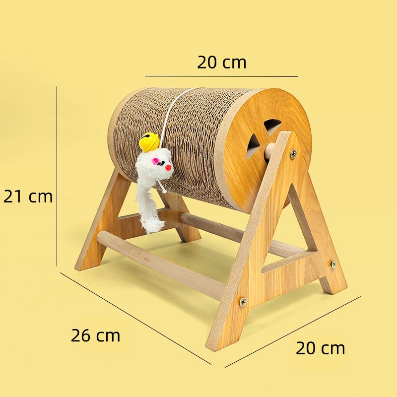 Kratzbrett für Katzen, Katzen Kratzrolle, Wellpappe mit Glöckchenspielball, Zwei Größen, langlebig & stilvoll