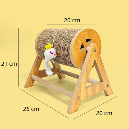 Kratzbrett für Katzen, Katzen Kratzrolle, Wellpappe mit Glöckchenspielball, Zwei Größen, langlebig & stilvoll