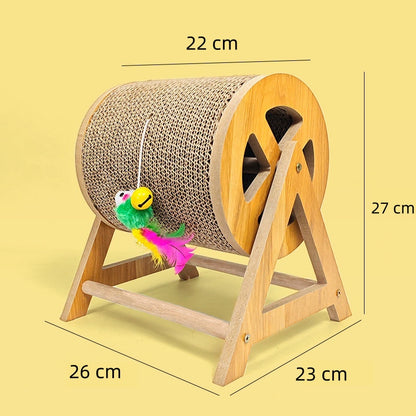 Kratzbrett für Katzen, Katzen Kratzrolle, Wellpappe mit Glöckchenspielball, Zwei Größen, langlebig & stilvoll