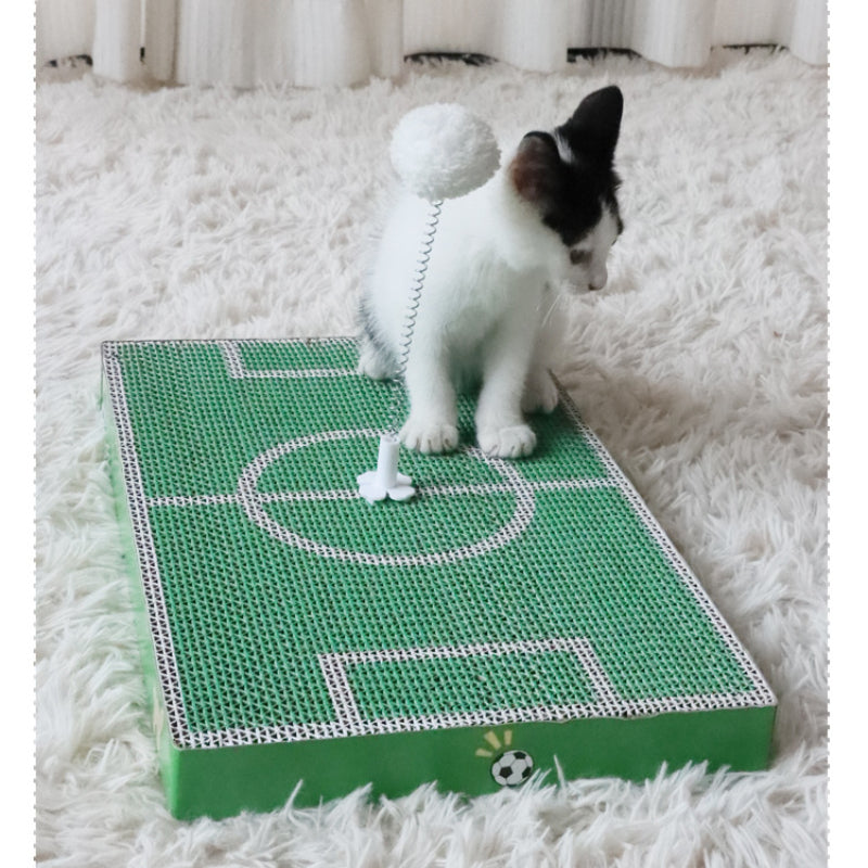 Kratzbrett Katze, Fußballplatz Katzenkratzbrett mit Selbstspielball, langlebig, Umweltfreundlich, für Spiel und Entspannung