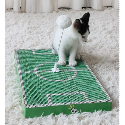 Kratzbrett Katze, Fußballplatz Katzenkratzbrett mit Selbstspielball, langlebig, Umweltfreundlich, für Spiel und Entspannung