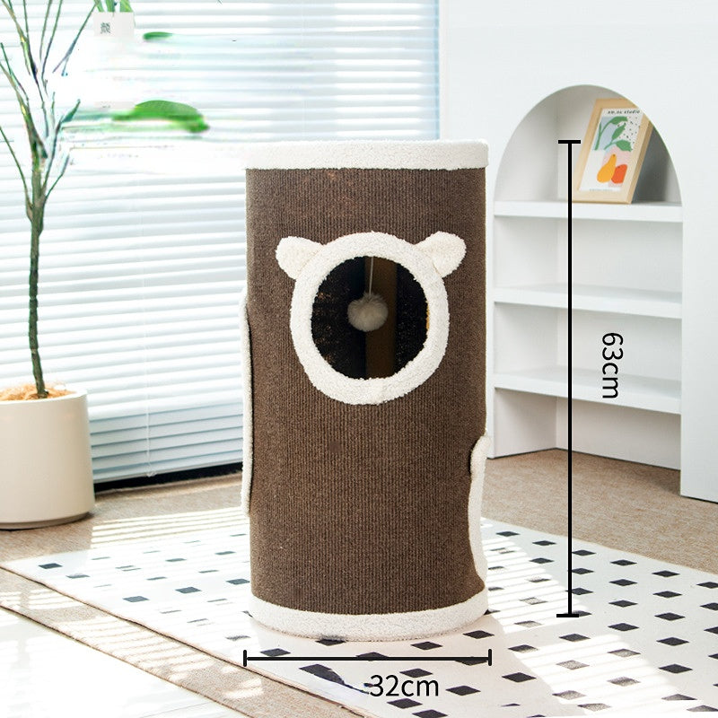 Kratztonne, Braun Sisaleimer, kratzbrett & Katzenbett, langlebige, platzsparendes Design für Mehrkatzenhaushalte