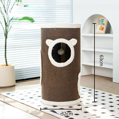 Kratztonne, Braun Sisaleimer, kratzbrett & Katzenbett, langlebige, platzsparendes Design für Mehrkatzenhaushalte