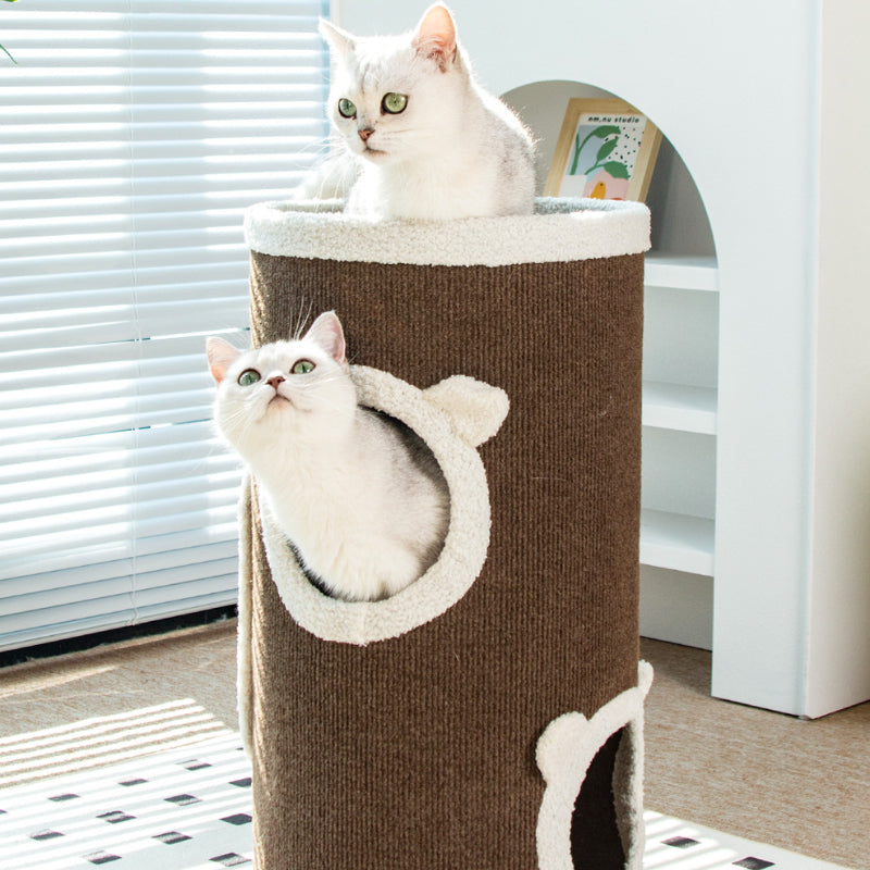 Kratztonne, Braun Sisaleimer, kratzbrett & Katzenbett, langlebige, platzsparendes Design für Mehrkatzenhaushalte