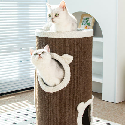 Kratztonne, Braun Sisaleimer, kratzbrett & Katzenbett, langlebige, platzsparendes Design für Mehrkatzenhaushalte