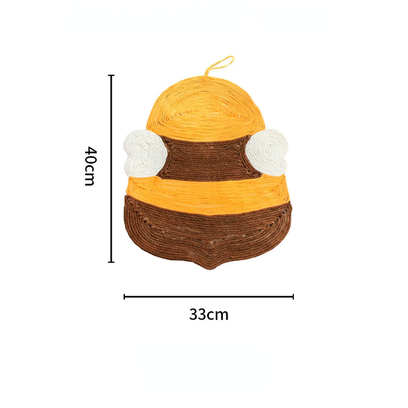 Kratzbrett Katze, hübschen Bienen & Pandahintern Muster Sisal Kratzmatte, Kann aufgehängt werden, Ideal für Entspannung