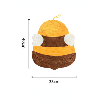 Kratzbrett Katze, hübschen Bienen & Pandahintern Muster Sisal Kratzmatte, Kann aufgehängt werden, Ideal für Entspannung