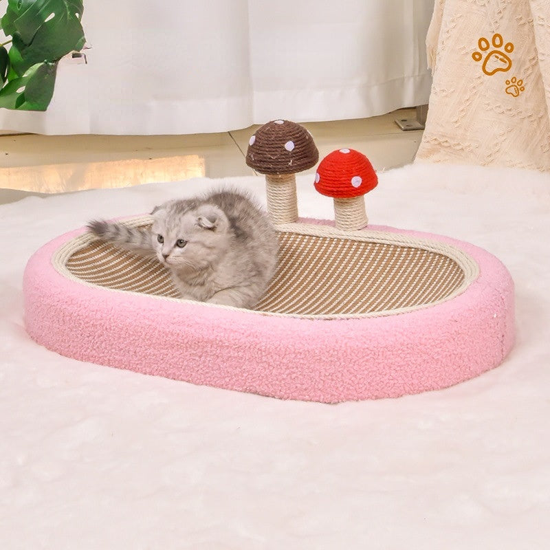 Katzenbett, Sisal Kratzbrett, Pilz-Sisal-Kratzspielzeug, Verschleißfest & Langlebig, für Große Katzen, Drei Farben erhältlich