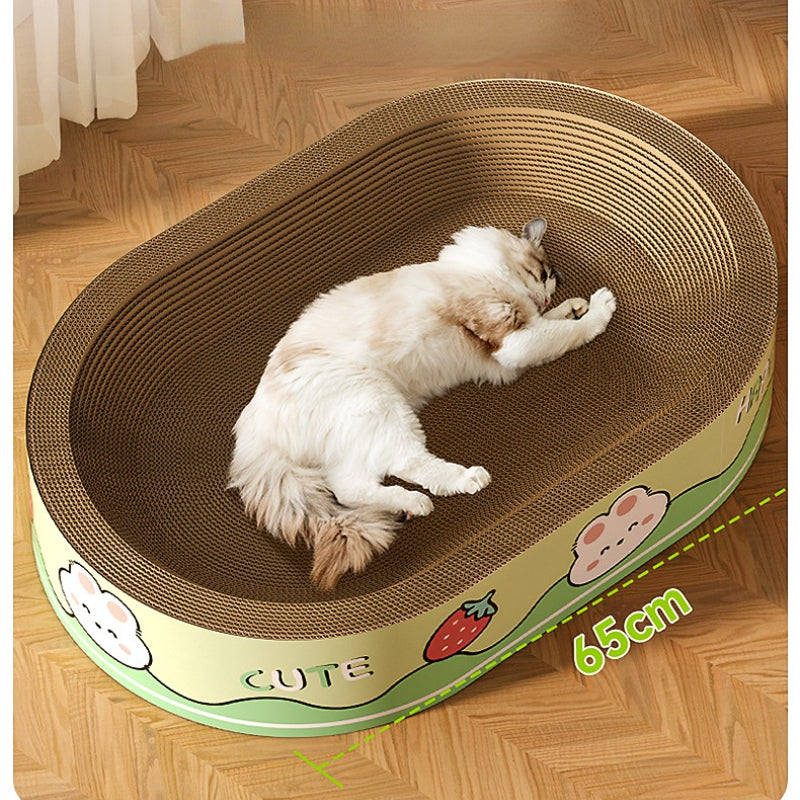 Katzenbett, Stabil & langlebig Kratzbrett, süßem Hasenmotiv  für entspannte Katzenmomente, Maximale Kapazität - 15 kg Katze