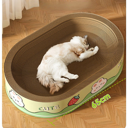 Katzenbett, Stabil & langlebig Kratzbrett, süßem Hasenmotiv  für entspannte Katzenmomente, Maximale Kapazität - 15 kg Katze