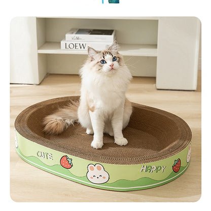 Katzenbett, Stabil & langlebig Kratzbrett, süßem Hasenmotiv  für entspannte Katzenmomente, Maximale Kapazität - 15 kg Katze